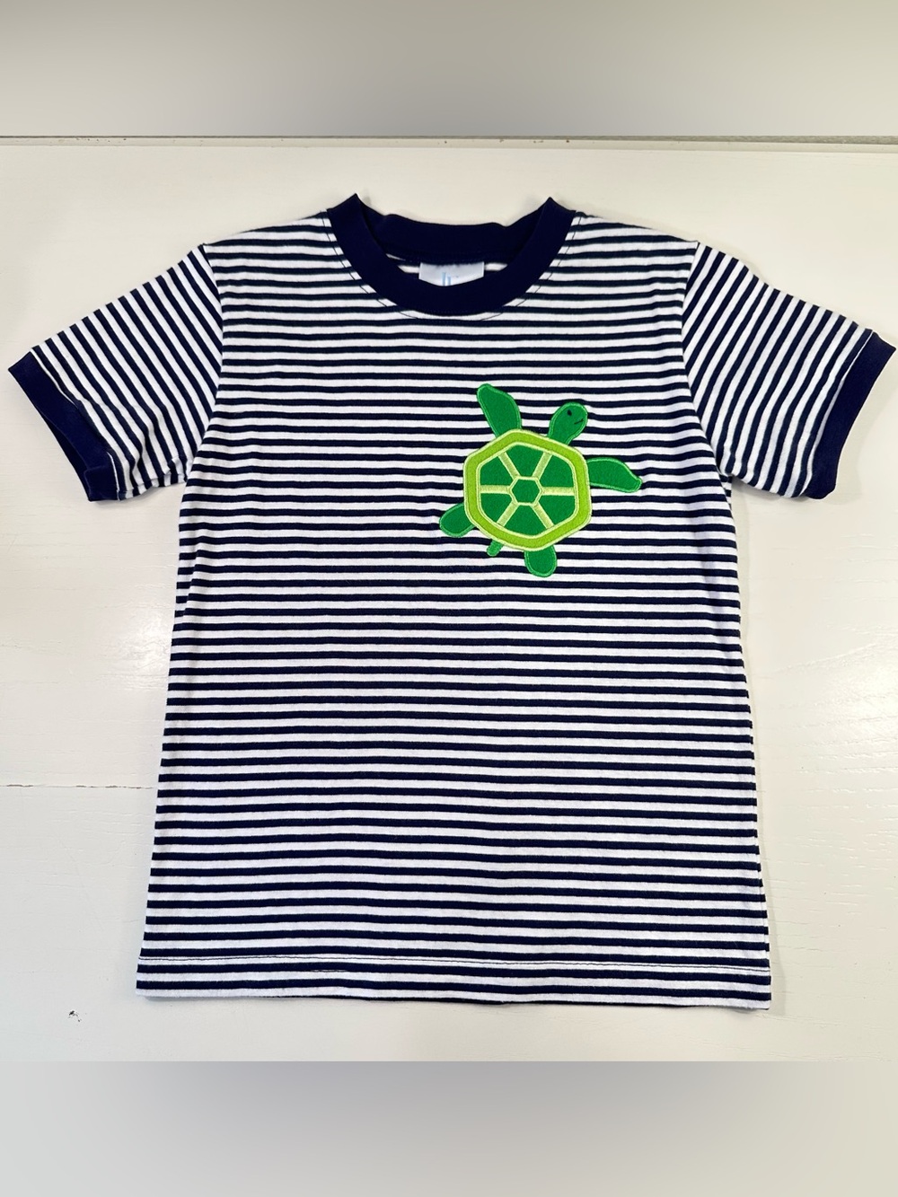 Little English Navy Striped Turtle Tee 5